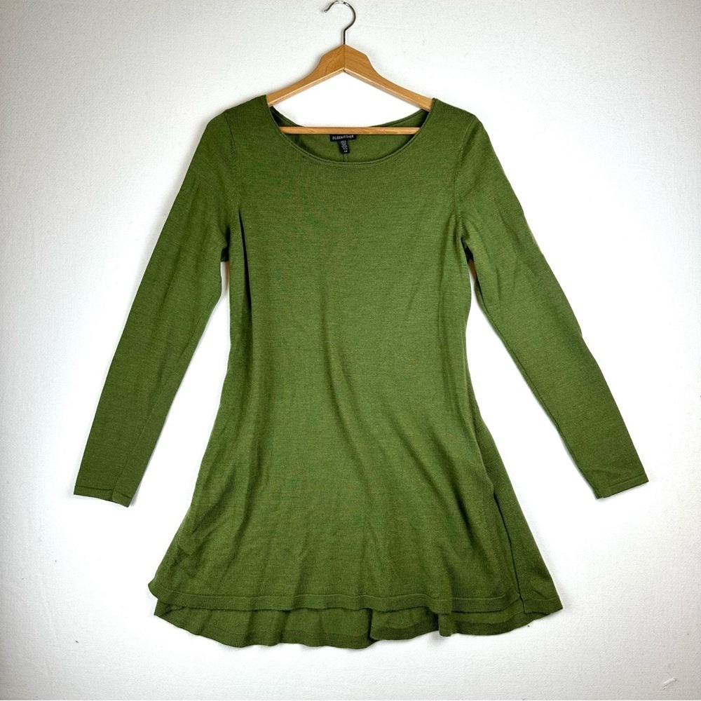 Eileen Fisher Long Sleeve Merino Wool Long Tunic Sweater
